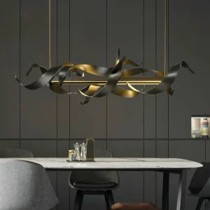 LED-lysekrone Clair Obscur – moderne kunstnerisk taklampe