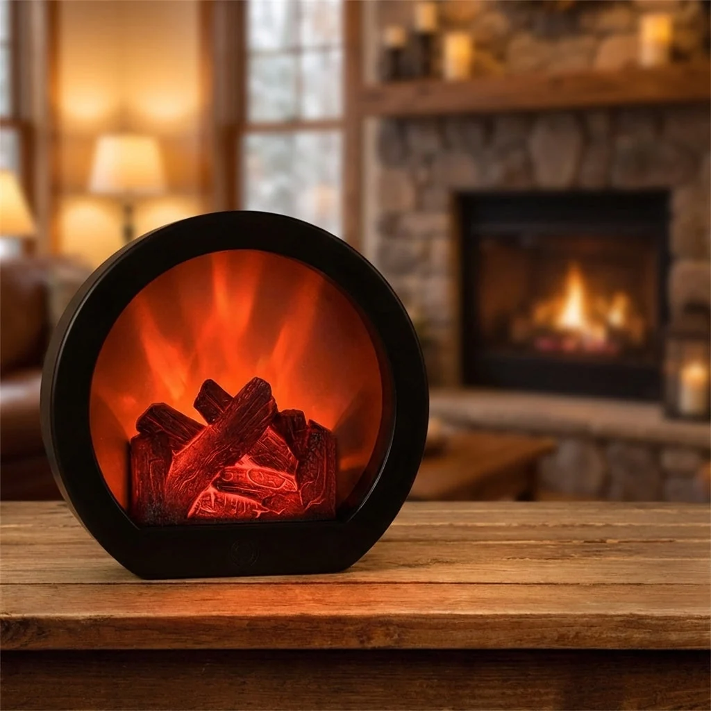 Dekorativ bordlampe med flamme – Aureflame - Image 2