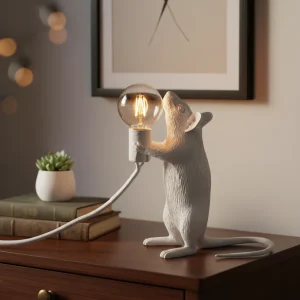 Figurlampe i plast og harpiks – Glowmouse