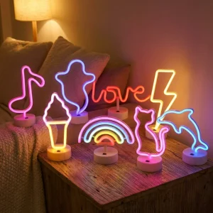 Frittstående neonbordlampe – Neonova