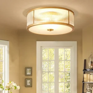 Taklampe i glass – moderne gullfarget plafonder med klynge