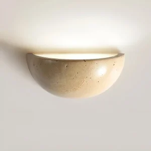 Halvrund LED Wabi-Sabi-vegglampe – ZenGlow