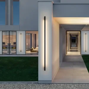 LED-vegglampe Munson – lang, lineær fasadelampe IP65 i moderne design