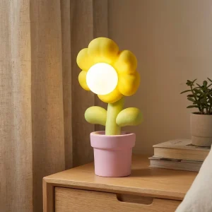 Lekfull blomstret bordlampe – Solabloom