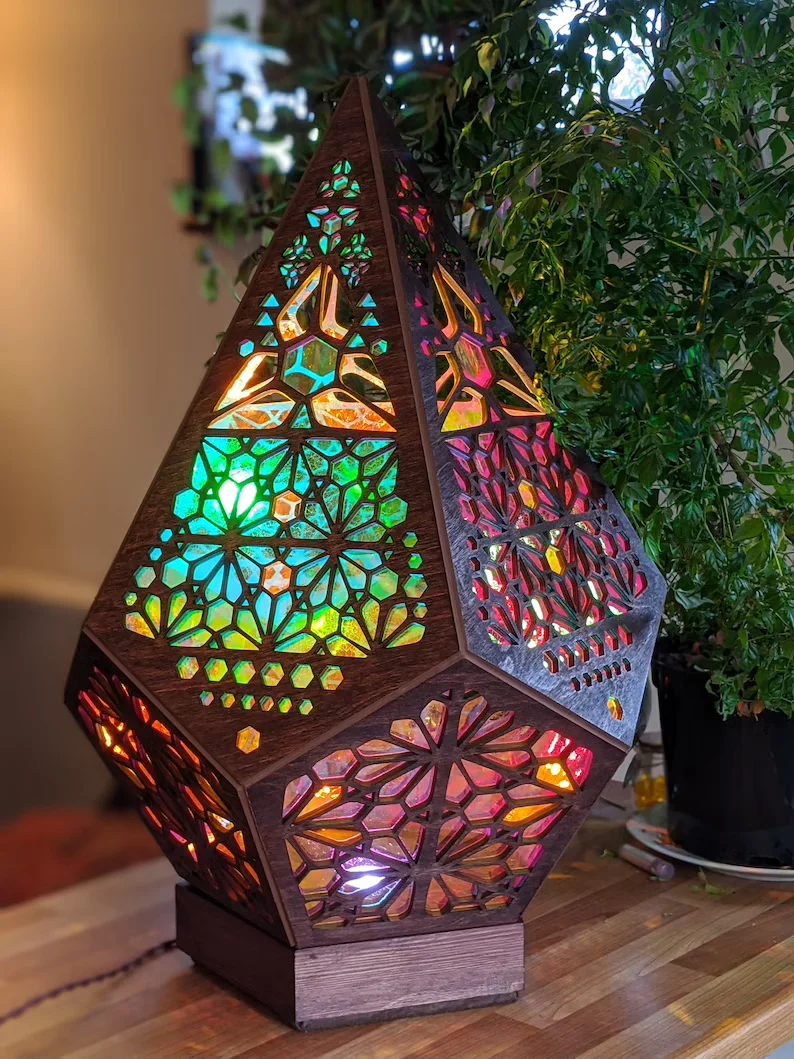LED-bordslampe i glassblokkstil – LumiAura - Image 6