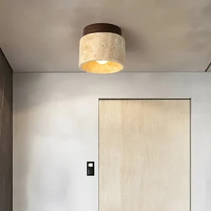 Rustikk travertin-taklampe – TravaGlow