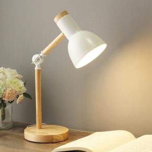 Classico skrivebordslampe i tre og metall