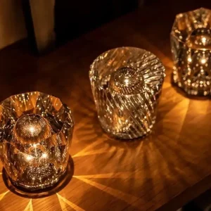 Luksuriøs oppladbar diamantkrystall-bordlampe – Lumière Diamant